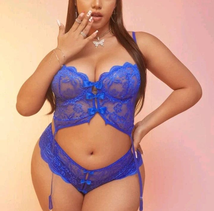 Lace Cami Lingerie Set w/Garter