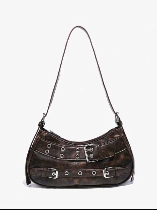 Y2K Gothic Vintage Rivet Decor Baguette