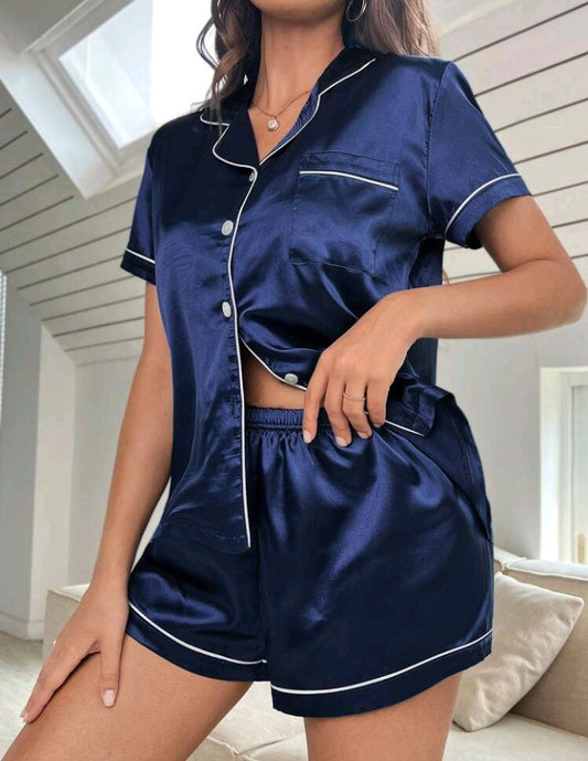 Short Satin Pajama Set
