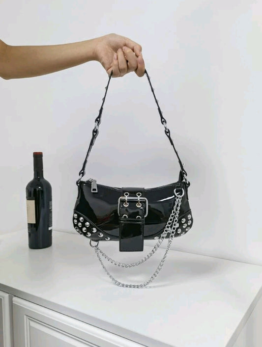 Studded & Chain Decor Baguette