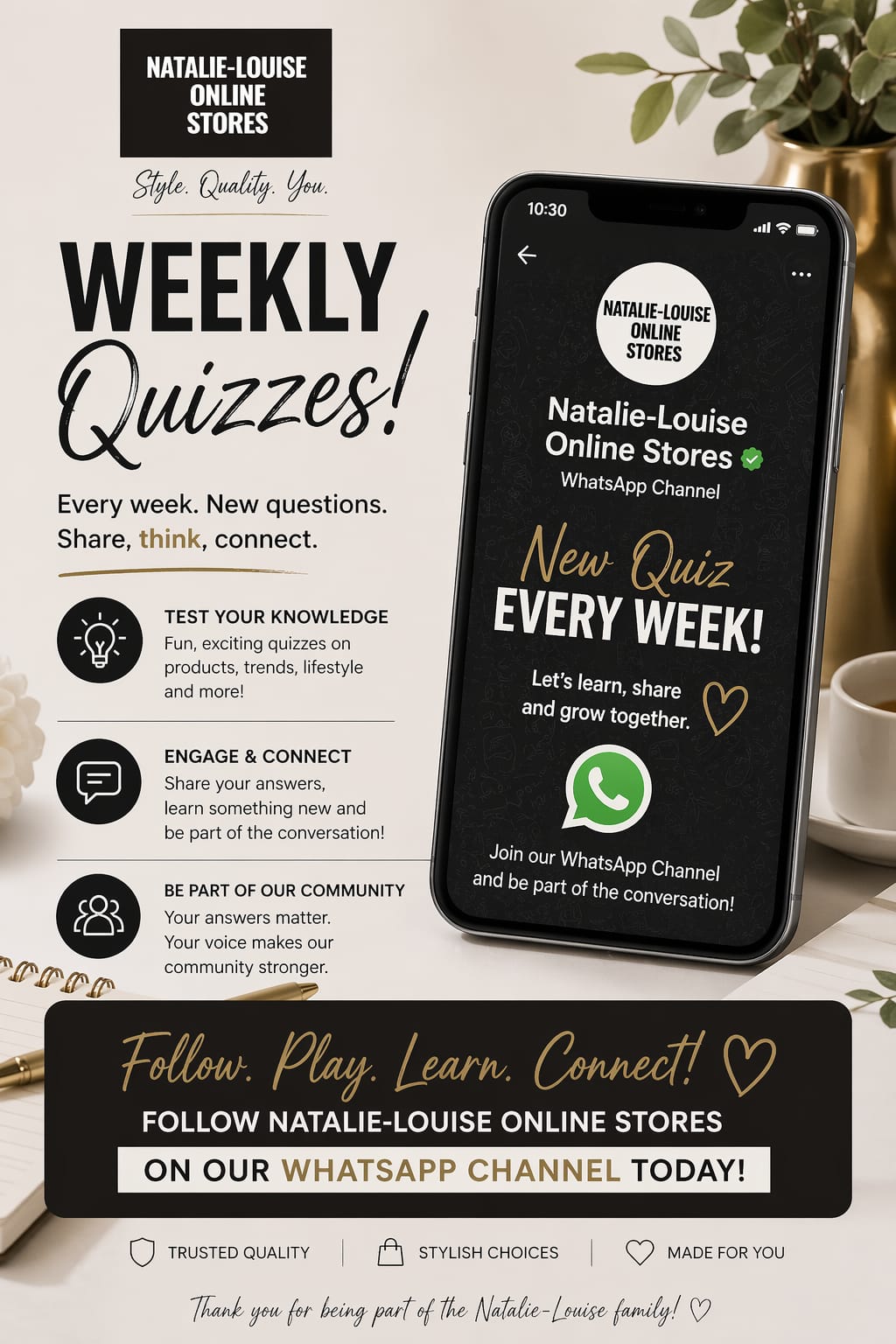 JOIN THE NATALIE LOUISE ONLINE STORES COMMUNITY!