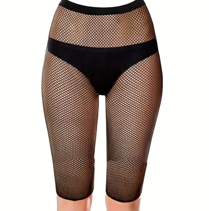 Fish Net Biker Shorts