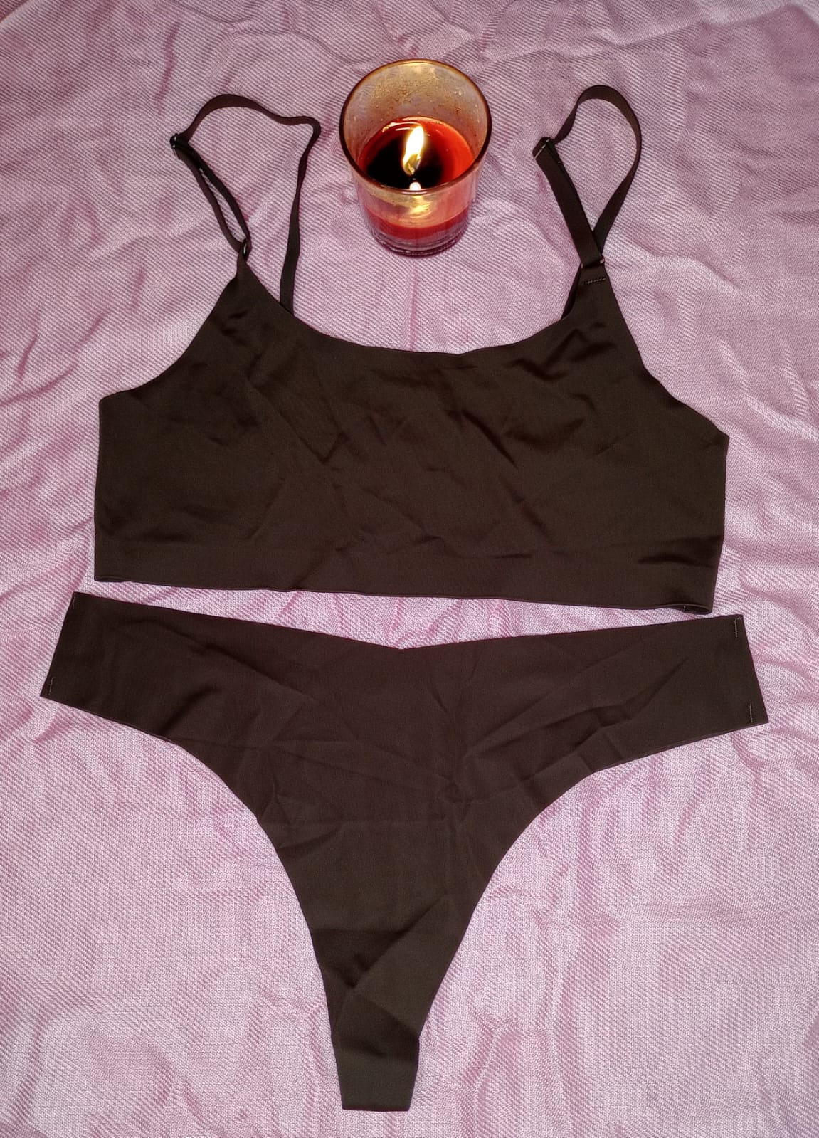 Wire-free/Unpadded Bra & Seamless Thong Set