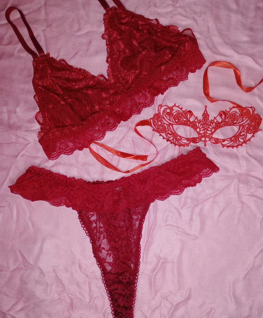 Wireless Lace Bra & Thong Set