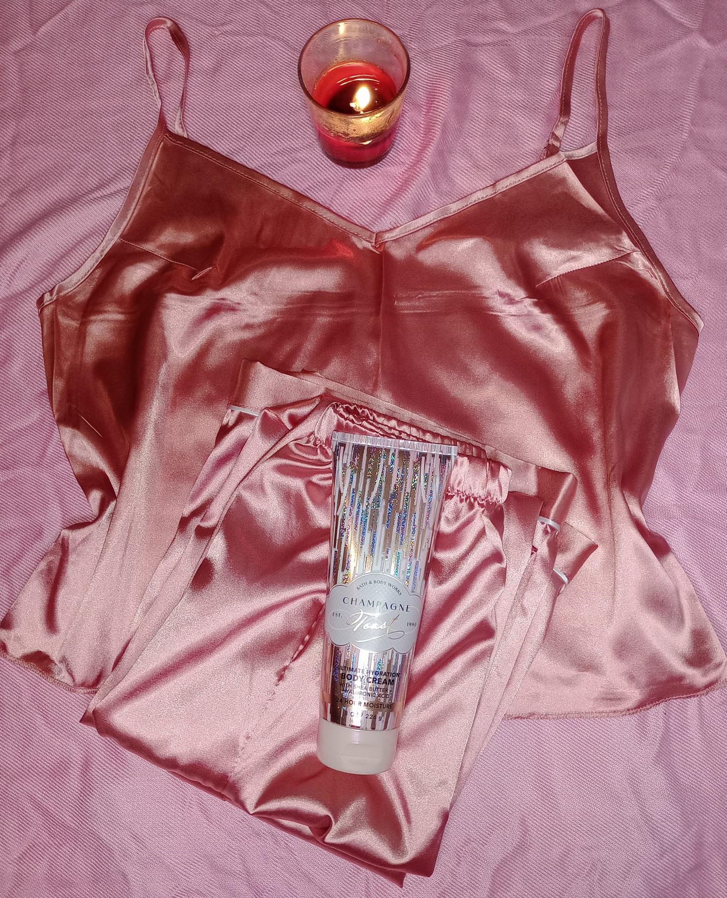 Faux Silk Camisole & Long Pants Set