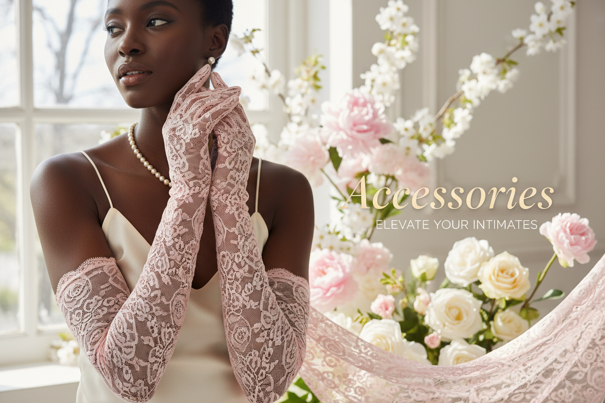 Accessories Banner - Long Rose Lace Gloves