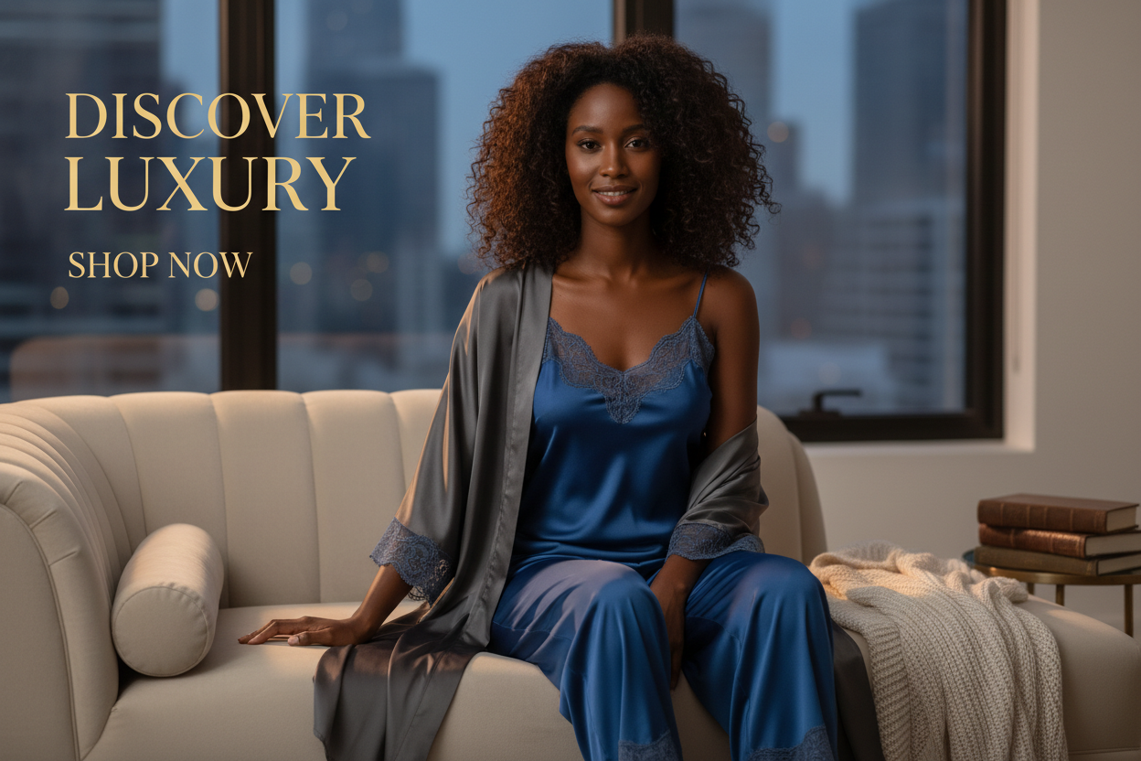 Premium Sleepwear Banner with Black Woman