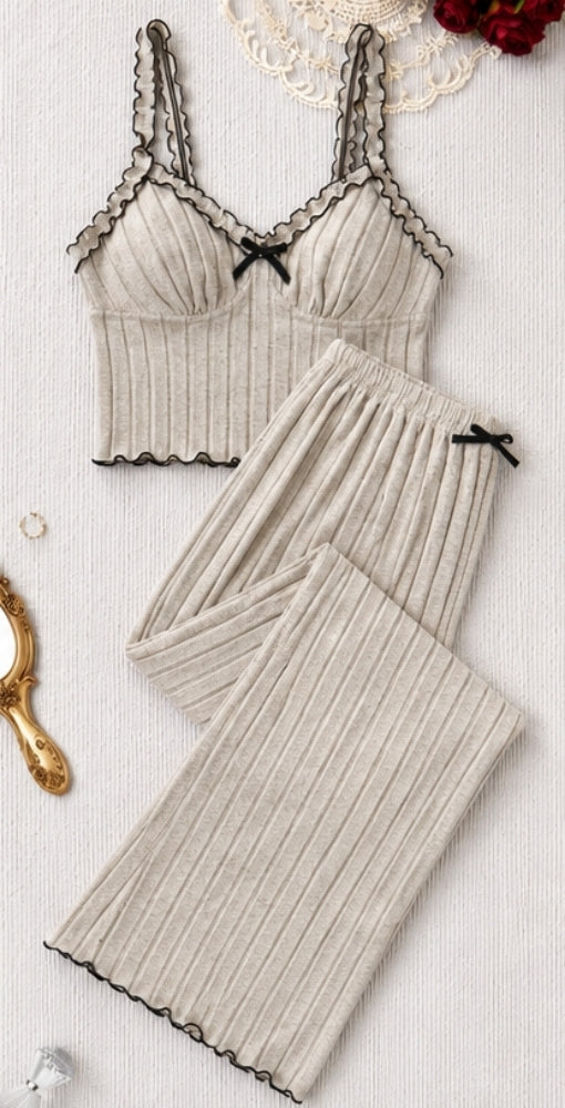 Ribbed Cami & Long Pants Set