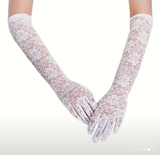 Elbow Length Lace Gloves