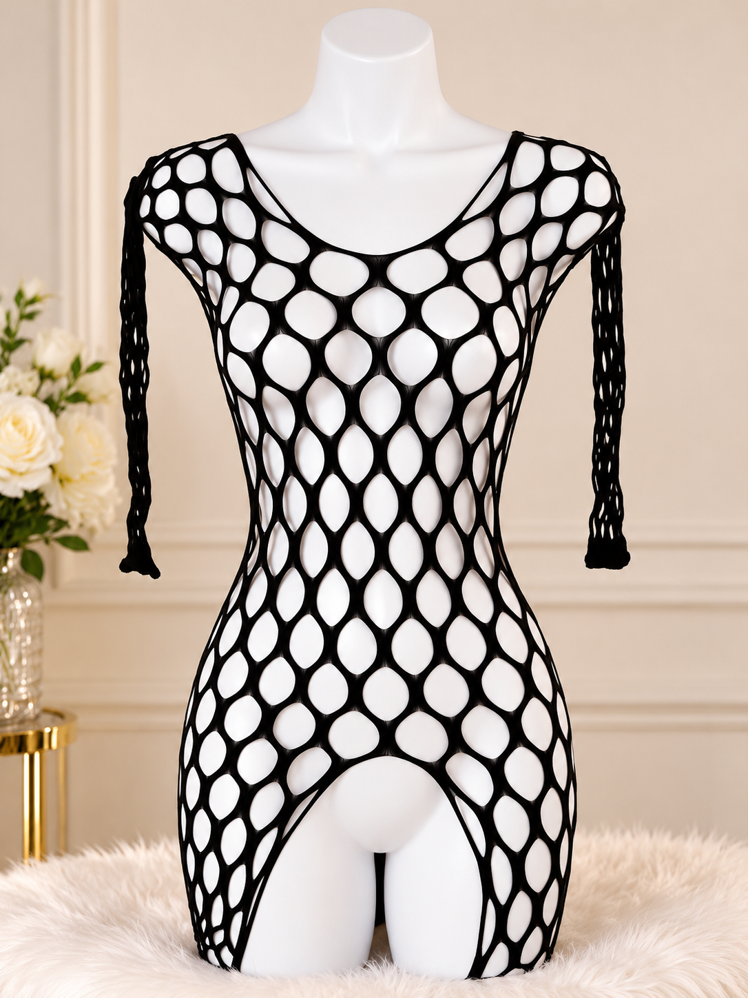 Crotchless Net Bodystocking