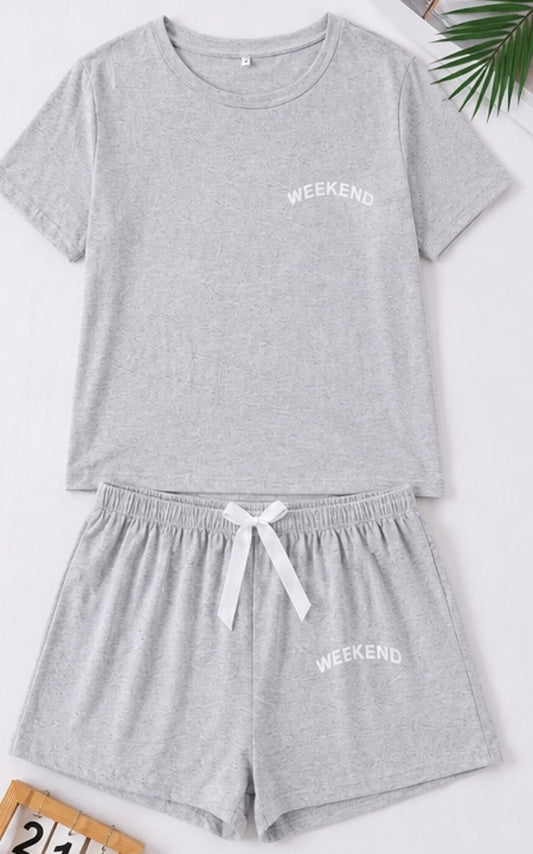 "Weekend" Tee & Shorts Set