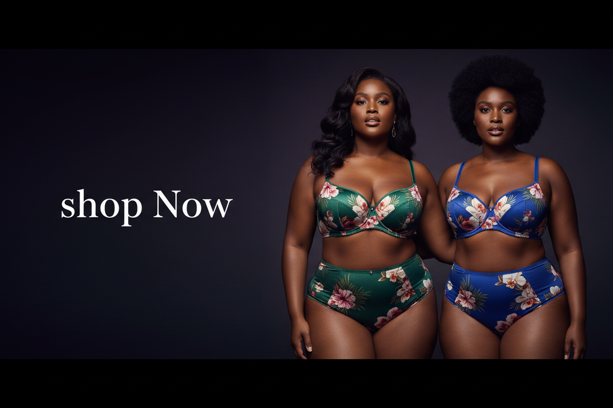 shop Now floral lingerie banner