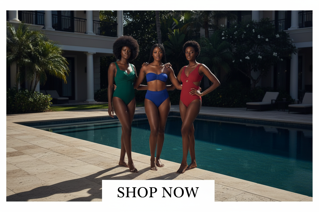 Shop Now – Poolside Swimwear Banner